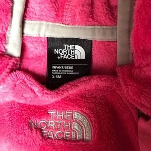 Infants bright pink North Face winter jumper size 3-6 months